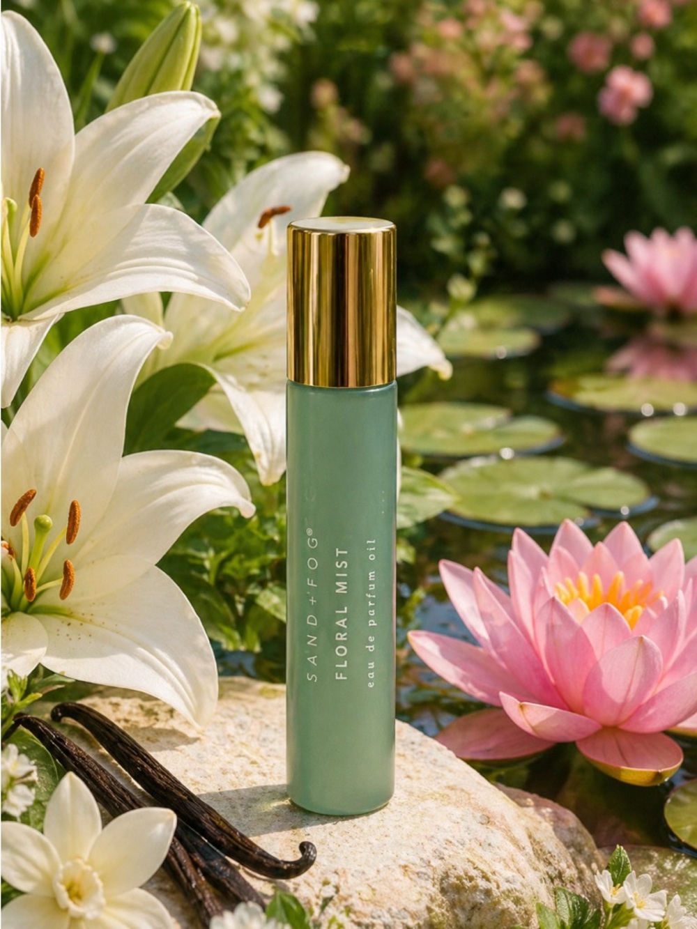 Sand+Fog Floral Mist Perfume Oil Rollerball .33 fl oz (10 ML) Lily Lotus Vanilla
